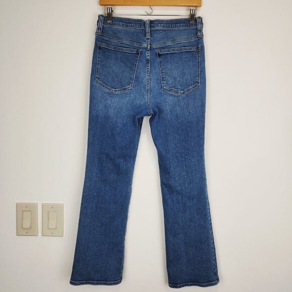 Madewell Cali Demi Boot Cut Jeans 27 Medium Wash Blue Mid Rise Cropped Stretch - Picture 2 of 11